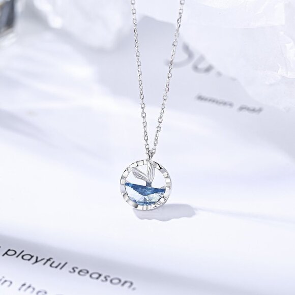 💞Unique Ocean 925 Silver Plated Mermaid Tears Necklace for Women, EVGG10… - Picture 3 of 7
